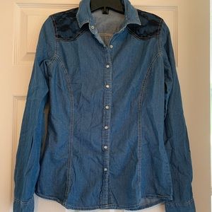 Forever 21 Denim Long Sleeve Shirt